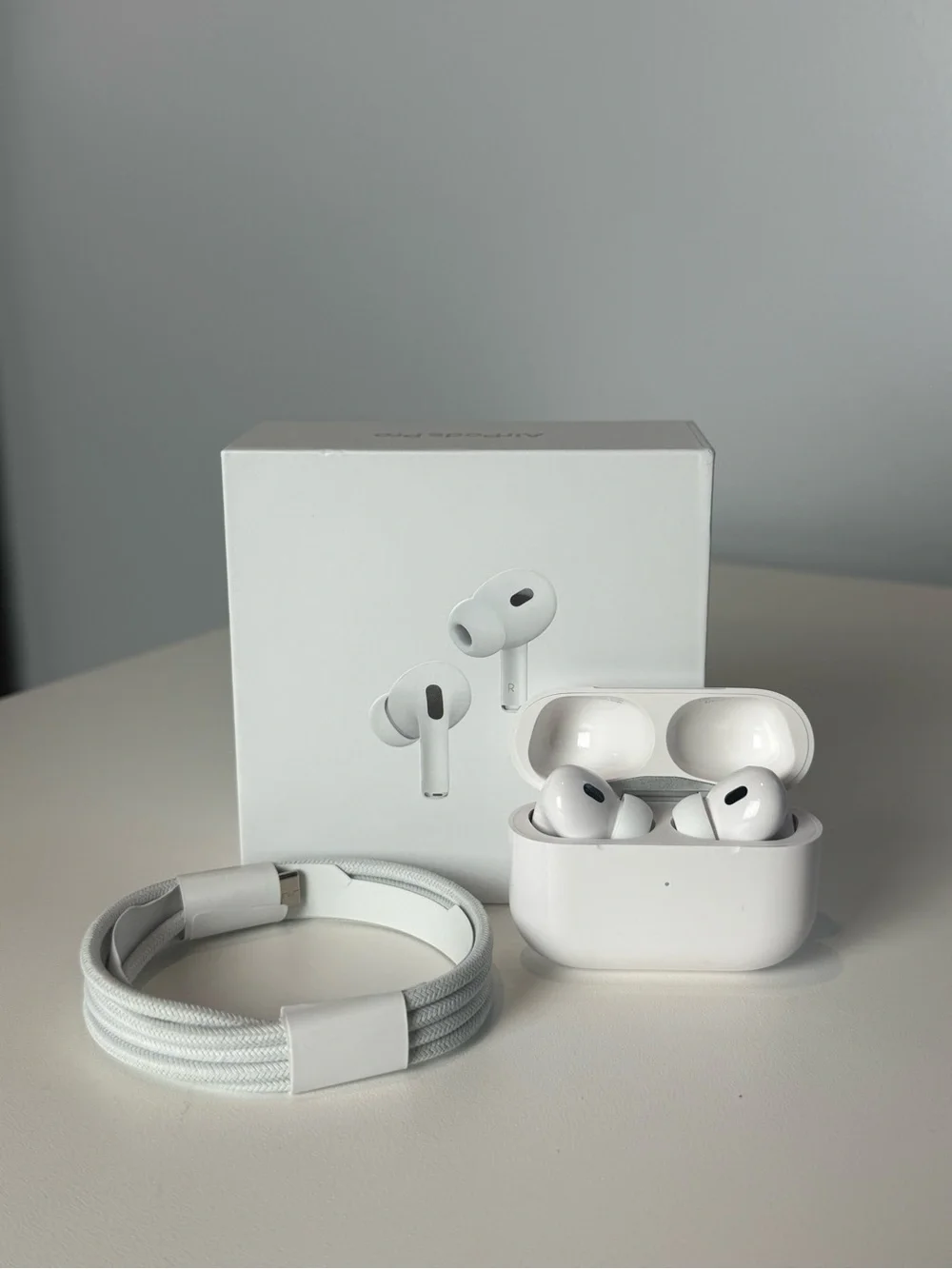 Apple White AirPods Pro with Charging Case and Cable